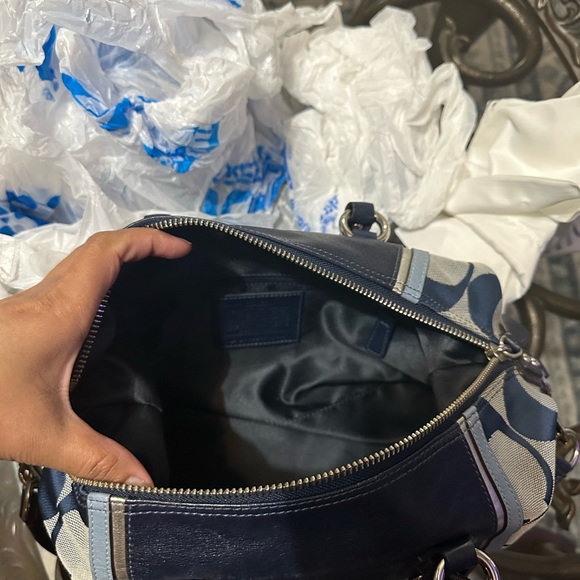 Coach Blue and Gray Satchel Bag